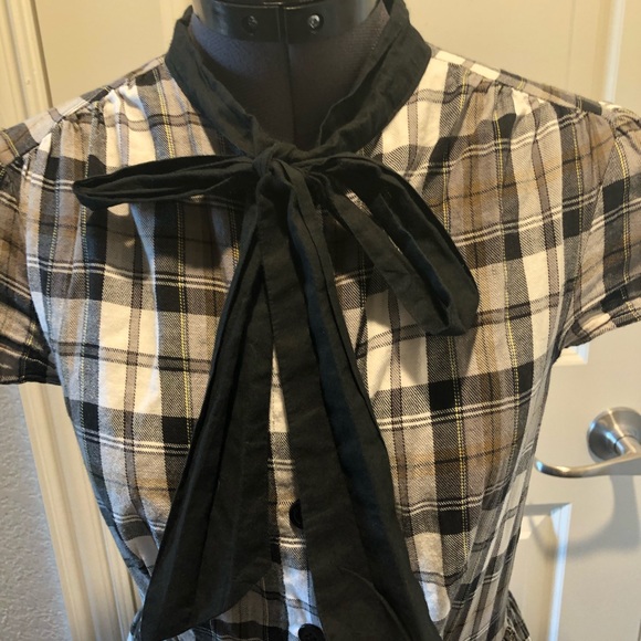 ❌SOLD❌Unique Vintage Plaid Button Up Swing Dress - Picture 8 of 15